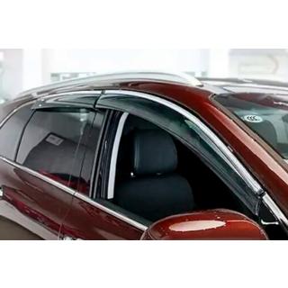 Window deflectors with chrome trim (4 pcs, HIC) Audi Q7 2015–2026 photo 4
