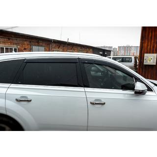 Window deflectors with chrome trim (4 pcs, HIC) Audi Q7 2015–2026 photo 2