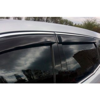 Window deflectors with chrome trim LONG (4 pcs, HIC) photo 4