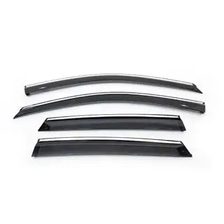 Window deflectors with chrome trim (4 pcs, HIC) photo 4