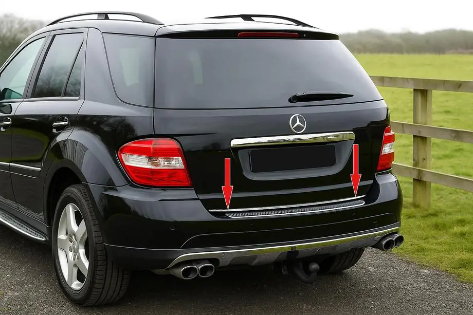 Mercedes ML W164 2005-2011 Trunk trim stainless steel Image