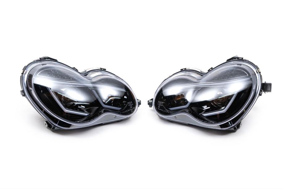 Mercedes C-class W203 2000-2007 Front headlights with LED daytime running lights (2 pcs) Clear Photo 7