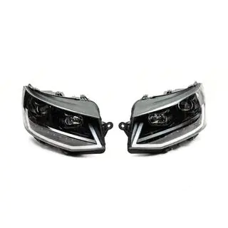 Front headlights with LED daytime running lights Black (2015-2019, 2 pcs) photo 3