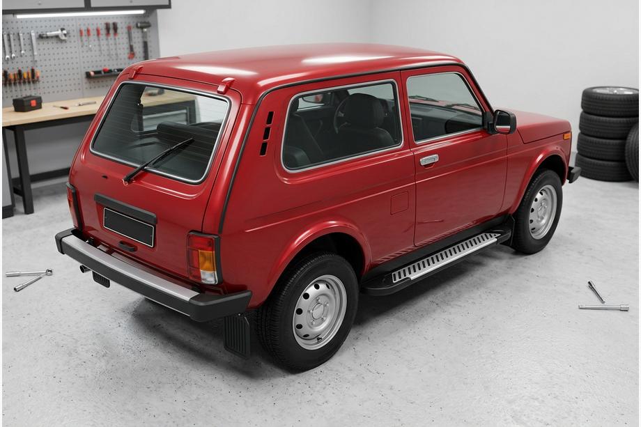 Chevrolet Niva 1998-2020 Side Steps Line (2 pcs, Aluminum) Photo 3