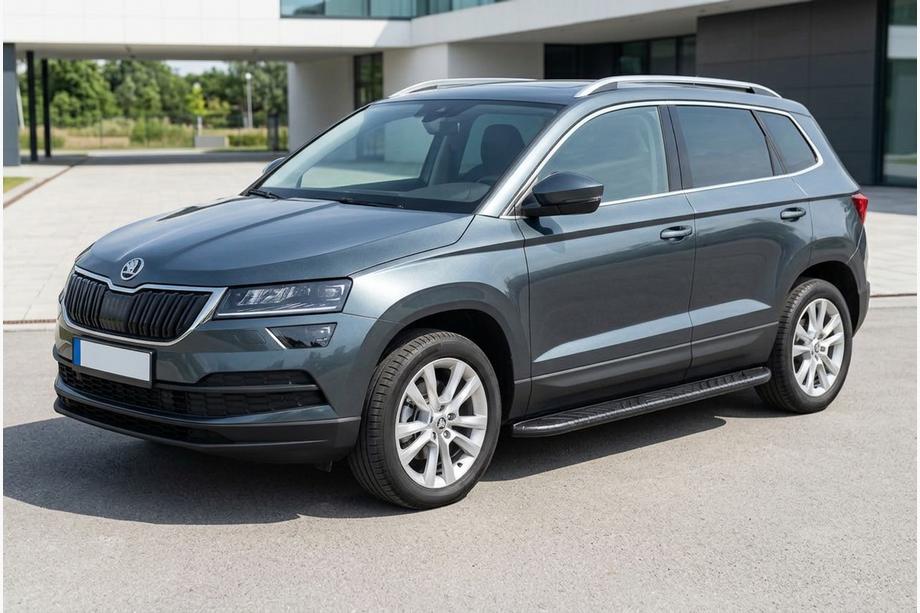 Skoda Karoq 2018- Side Steps Bosphorus Black (2 pcs, Aluminum) Image