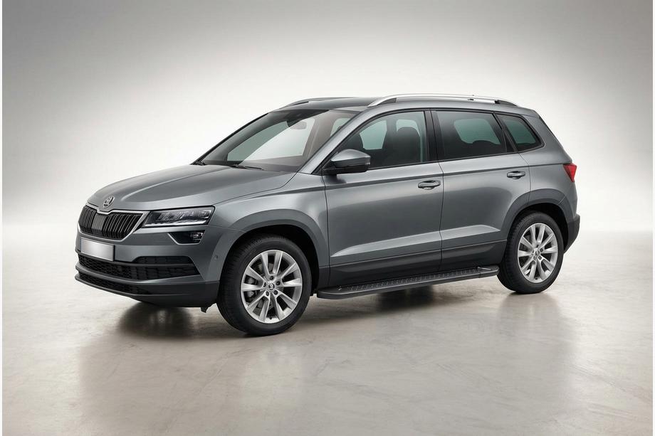 Skoda Karoq 2018- Side Steps Allmond Black (2 pcs, Aluminum) Image