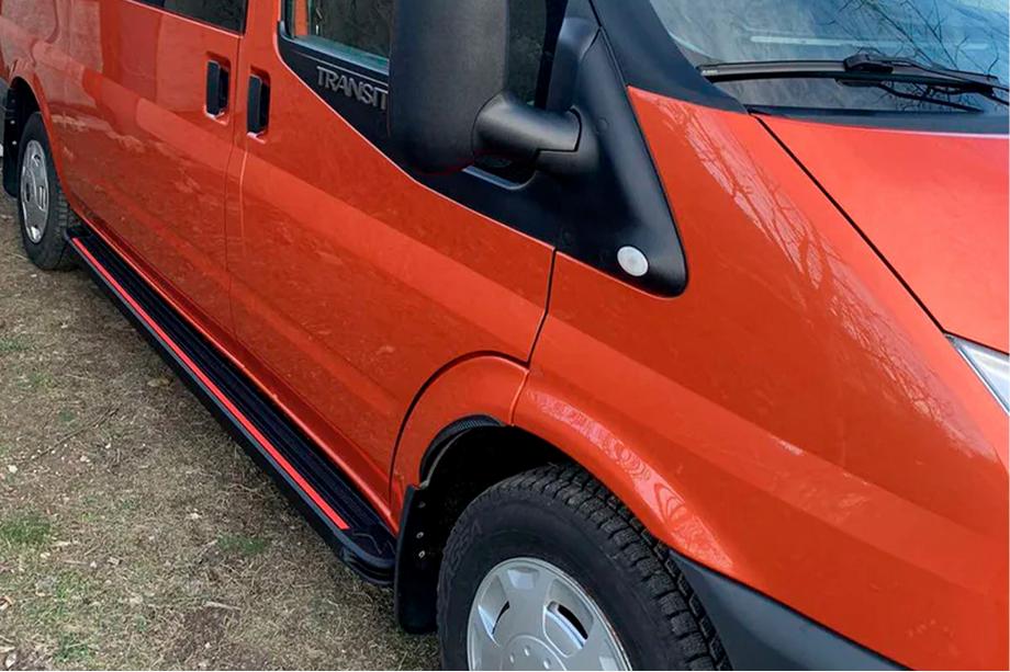 Ford Transit 2000–2014 Side Steps Maya Red (2 pcs, Aluminum) Photo 1