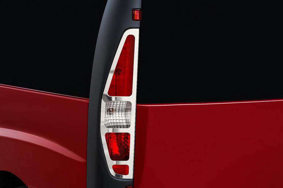 Fiat Doblo I 2001-2005 Chrome Tail Light Covers (2 pcs, Stainless Steel) Carmos - Turkish Stainless Steel Image