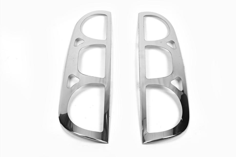 Fiat Doblo I 2005-2010 Chrome Tail Light Covers (2 pcs, Stainless Steel) Carmos - Turkish Stainless Steel Photo 2