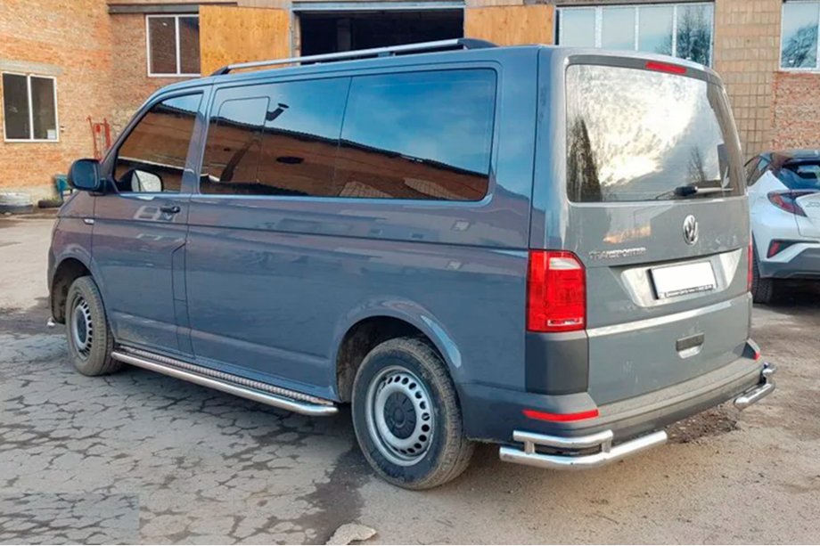 Volkswagen T6 2015-2024 Rear Corner Bars AK003-Double (2 pcs, stainless steel) Photo 3