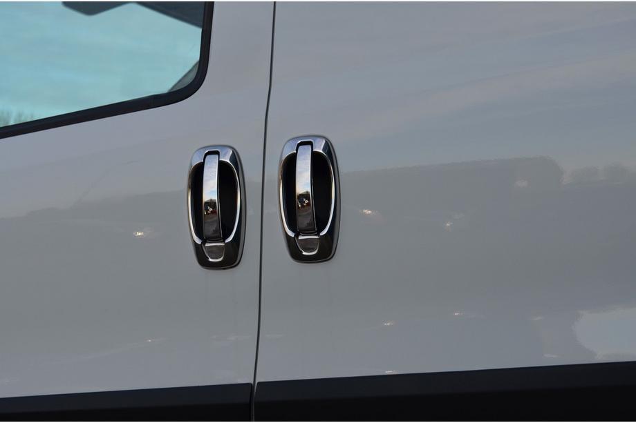 Fiat Doblo II 2010-2022 Chrome Door Handle Covers and Trims (8 pcs, Stainless Steel) Carmos - Turkish Stainless Steel Image