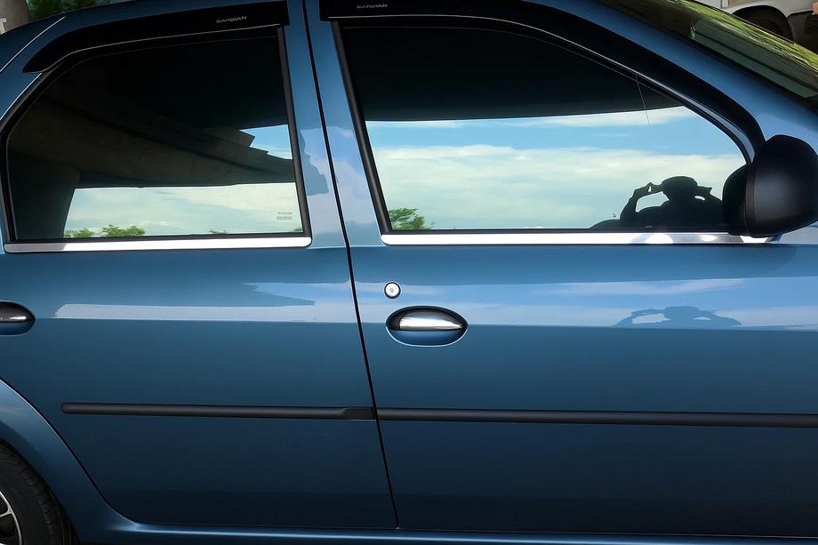 Renault Logan I 2008-2013 Exterior Window Trim Stainless Steel (4 pcs) Carmos - Turkish Stainless Steel Image