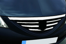Dacia Logan MCV 2004-2014 Front Grille Trim Covers 2004-2008 (Stainless Steel) Carmos - Turkish Stainless Steel photo 1