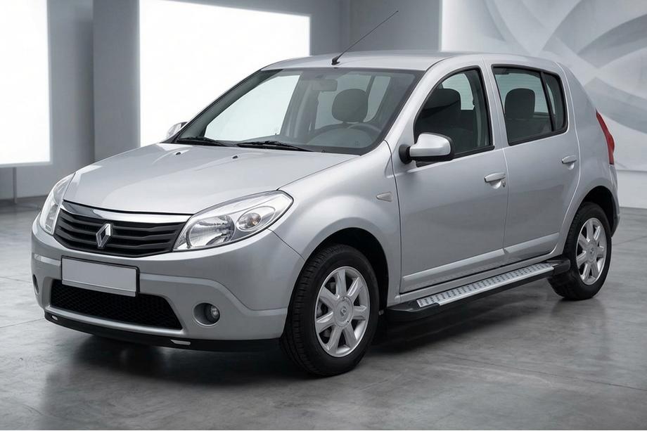 Renault Sandero 2007-2013 Side Steps Allmond Grey (2 pcs, Aluminum) Image