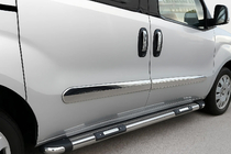 Fiat Doblo II 2010-2022 Door Moldings Stainless Steel (4 pcs) OmsaLine - Italian Stainless Steel photo 1