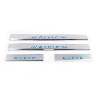 Blue door sill plates (Carmos, 4 pcs, stainless steel) photo 2