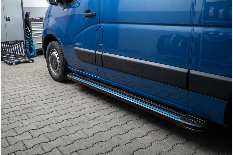 Renault Master 2011-2023 Side Steps Maya Blue (2 pcs, Aluminum) Image