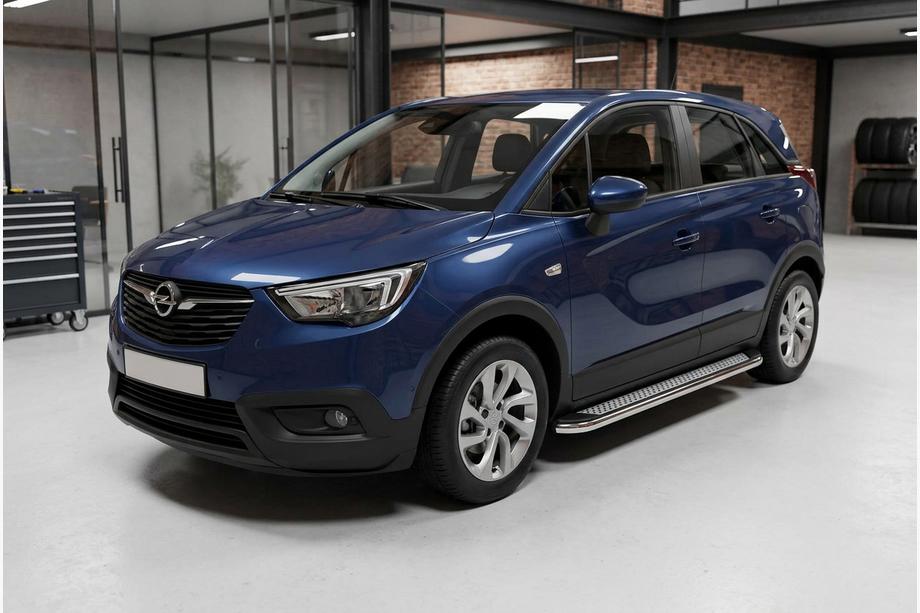 Opel Crossland X 2017-2024 Side Steps Maydos V2 (2 pcs, Aluminum & Stainless Steel) Image