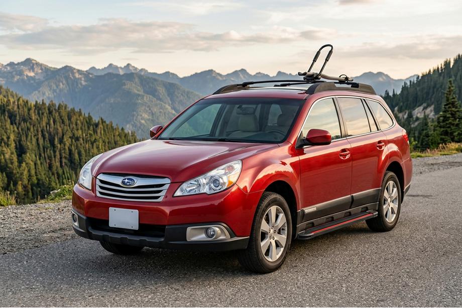 Subaru Outback 2009-2014 Side Steps Maya Red (2 pcs, Aluminum) Image