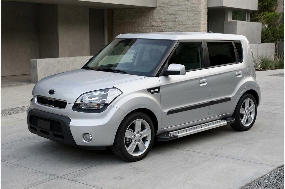 Kia Soul I 2008-2013 Side Steps New Vision Grey (2 pcs, Aluminum) Photo 1