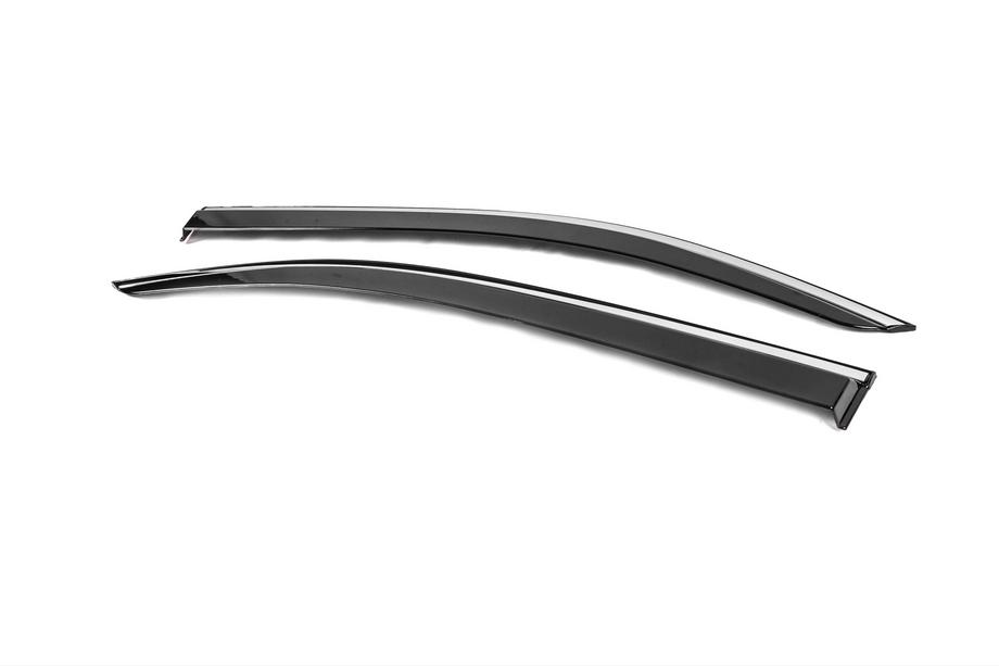 Opel Combo 2019- Window Deflectors with Chrome Trim (2 pcs, Niken) Photo 5