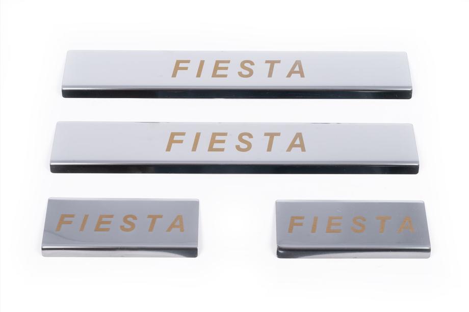 Ford Fiesta 2002-2008 Stainless Steel Door Sill Protectors Carmos V1 (4 pcs) Photo 2