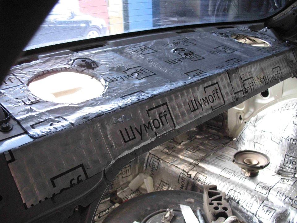 Do-it-yourself soundproofing of the rear shelf Lanos