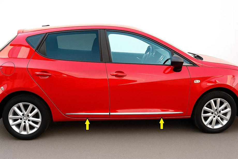 Seat Ibiza 2017- Chrome Door Moldings (4 pcs, Stainless Steel) Image