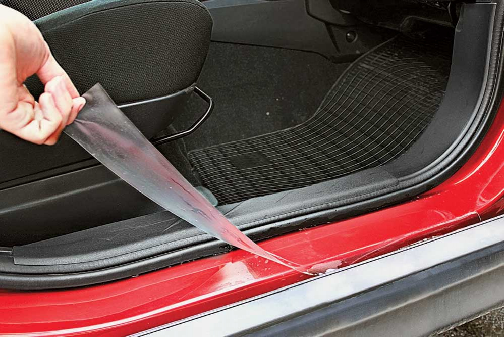 Protective film on car sills