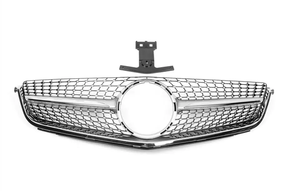 Mercedes C-class W204 2007-2015 Front Grille Diamond Silver (for C63) 2007-2011 Photo 1