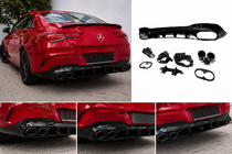 Mercedes CLA C118 2019- Rear diffuser with exhaust tips (CLA45 design) photo 1