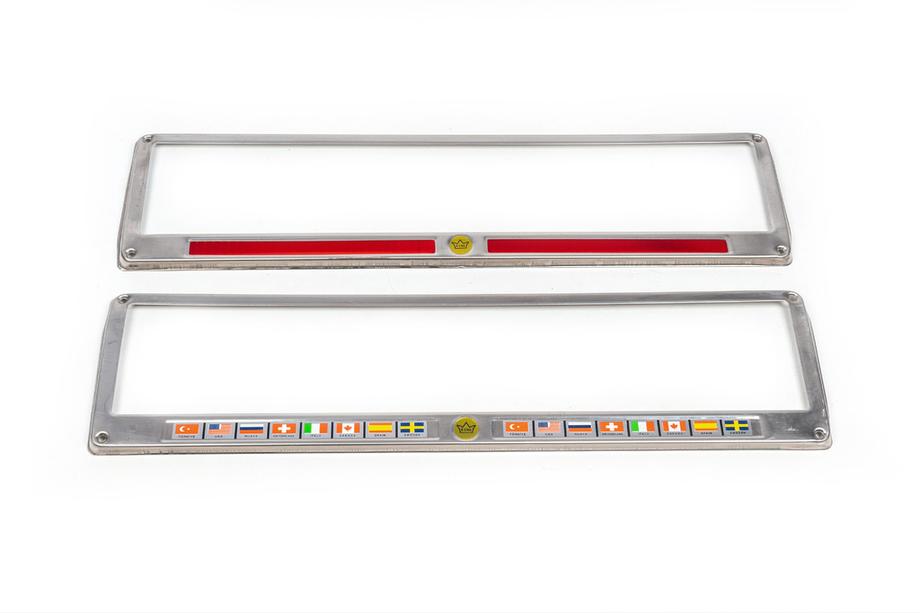 License Plate Frame FLAGS (2 pcs, Stainless Steel) Photo 2