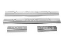 Ford Focus II 2008-2011 Door Sill Covers (OmsaLine 4 pcs, Stainless Steel) photo 6