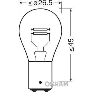 Indicator Bulb Osram 7537 P21/5W 24V 21W BA15d photo 2