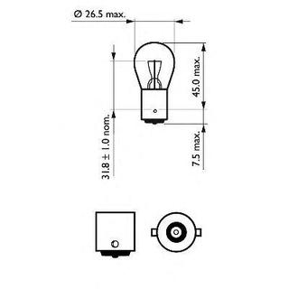 Indicator Bulb Philips 12498 P21W 12V BA15S photo 2