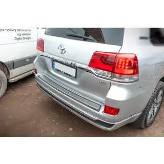 Rear bumper insert 2016+ (ABS+ stainless steel) Toyota Land Cruiser 200 2007-2021 photo 3