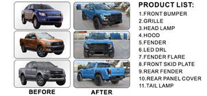 Ford Ranger 2011–2022 Body Kit Set (F150 Raptor Design 2015-2020) photo 2