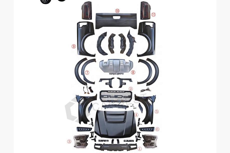 Ford Ranger 2011–2022 Body Kit Set (F150 Raptor Design 2015-2020) Image