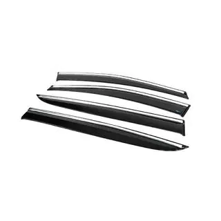 Window Deflectors with Chrome Trim (4 pcs, Sunplex Chrome) photo 3