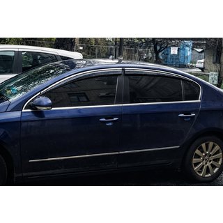 Window Deflectors with Chrome Trim (4 pcs, Sunplex Chrome) Volkswagen Passat B6 2006-2012 photo 3