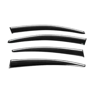 Window Deflectors with Chrome Trim (4 pcs, Sunplex Chrome) photo 4