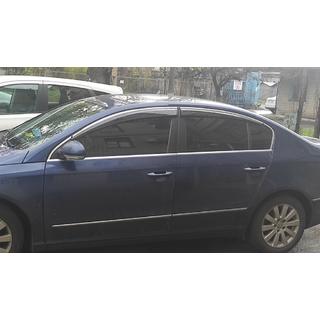 Window Deflectors with Chrome Trim SD (4pcs, EU, Sunplex Chrome) Volkswagen Passat B7 2012-2015 photo 1