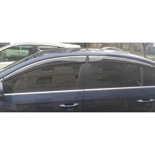 Window Deflectors with Chrome Trim SD (4pcs, EU, Sunplex Chrome) Volkswagen Passat B7 2012-2015 photo 4