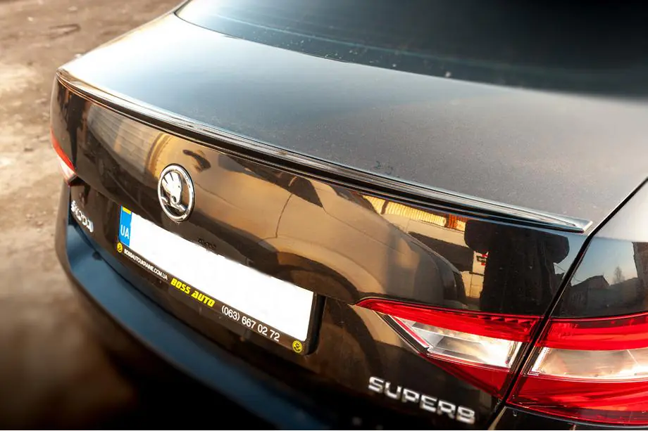 Skoda Superb 2015-2024 Lip Spoiler (Sunplex, black) (119.2cm*7.3cm) Image