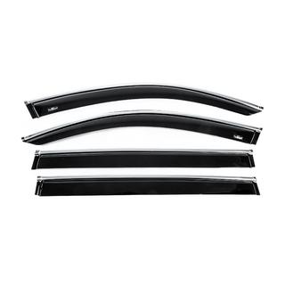 Window deflectors with chrome trim Allspace LWB (4 pcs, HIC) Volkswagen Tiguan 2016-2023 photo 1
