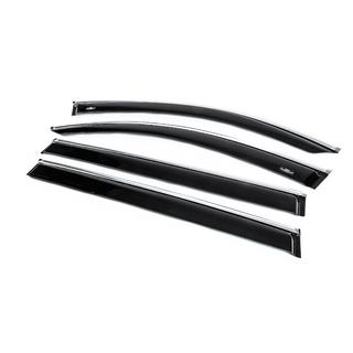 Window deflectors with chrome trim Allspace LWB (4 pcs, HIC) Volkswagen Tiguan 2016-2023 photo 2