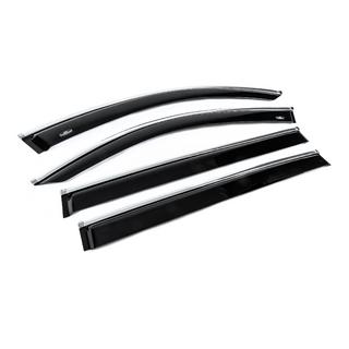 Window deflectors with chrome trim Allspace LWB (4 pcs, HIC) Volkswagen Tiguan 2016-2023 photo 3
