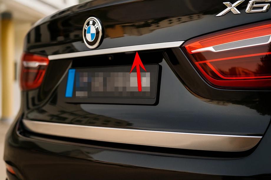 BMW X6 F16 2014-2019 Chrome trim above license plate Image