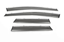 Mazda CX-7 2006-2012 Window deflectors with chrome (4 pcs, Libao) photo 1