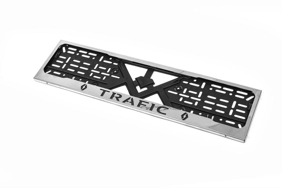 Renault Trafic 2001–2015 License Plate Frame Chrome (1 pc, Stainless Steel) Photo 2